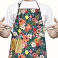 thumbnail image 2 of Pioneer Flower Floral Print Pattern Apron-Garden Aprons for Women with Pockets-Cotton Linen Waterproof Kitchen Cooking Gardening Aprons Adjustable for Kitchen,Cooking,BBQ and Salon 33x27 Inch, 2 of 7