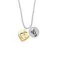 thumbnail image 2 of Delight Jewelry Goldtone Baby Feet Heart Locket Silvertone Script Initial Disc - G - Charm Necklace, 20"+3", 2 of 4