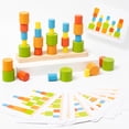 thumbnail image 2 of HuiXinOu Wooden Bead Shape Sorting Stacking Toy 5-Bead Color Shape Sensory Educational Puzzle Montessori Toy for Toddlers Preschoolers Early Learning Fine Motor Skill Development, 2 of 5