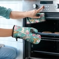 thumbnail image 2 of Labrador Dogs with Flowers Kitchen Oven Mitt and Pot Holder Sets 2 Pcs for Baking, Cooking and Grilling, Heat Resistant Up To 392 °F, 2 of 7