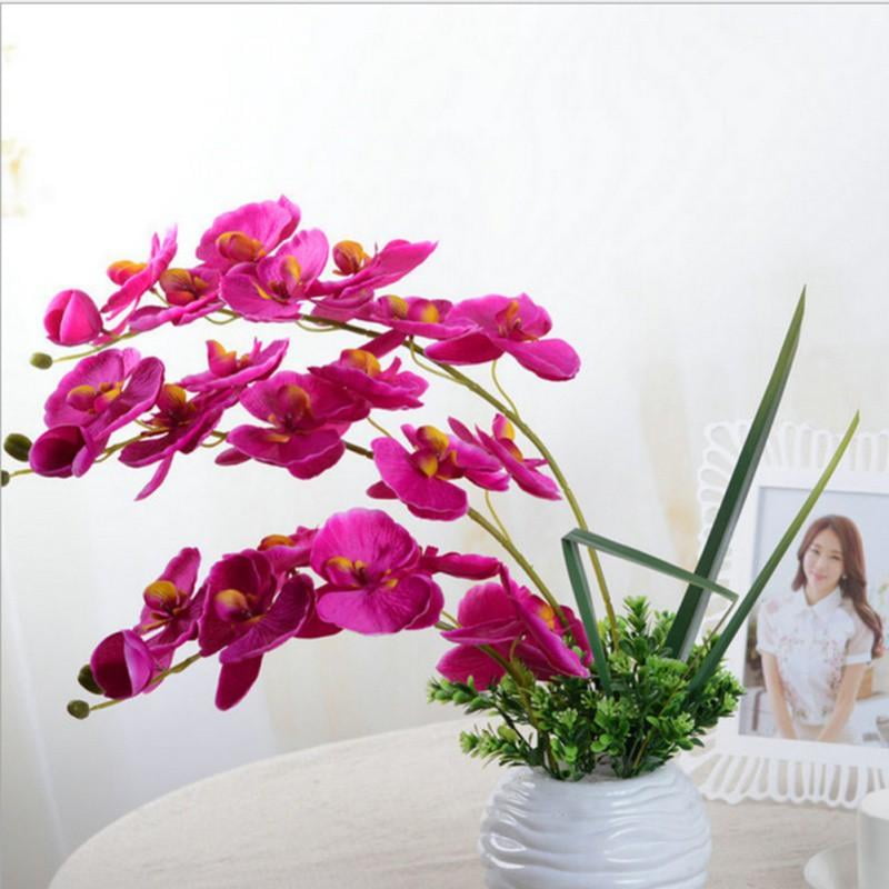 3pcs Bouquet Artificial Phalaenopsis Orchid Gypsophila Fake Flower Decoration 