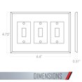 thumbnail image 3 of Tapa para placa de pared TayMac 4440W pintable para triple interruptor, 3 of 7