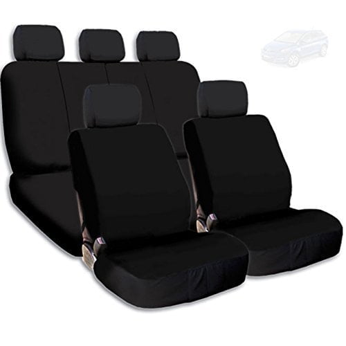 Yupbizauto New Brand Semi Custom Black Flat Cloth Car Seat Covers Set Support 50/50 60/40 Split Rear Seat and Side Airbag for Mazda
