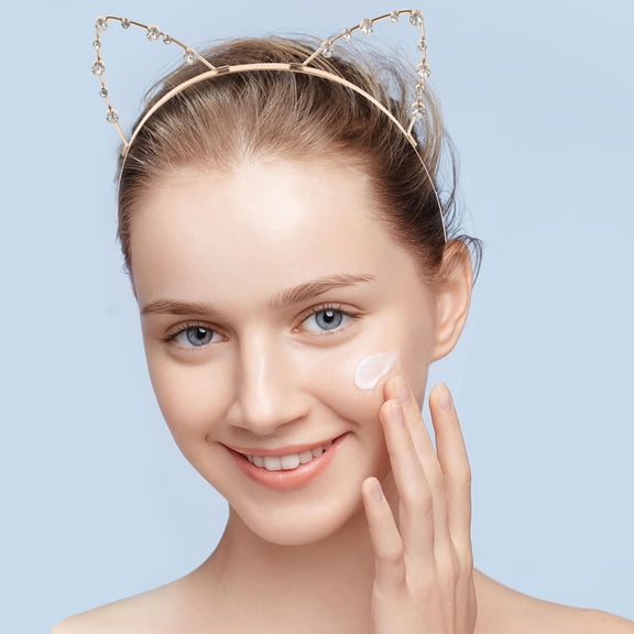 WHAMVOX 2pcs Cat Ear Hairband Headband Glitter Hair Hoop Sparkly Shiny For Women Cosplay Parties And Daily Use Hair Accessory Hair Styling Skincare