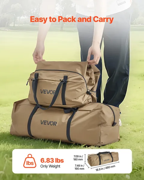 Hot Tent for 4 Persons Portable Winter Tipi Tent with Stove Jack Waterproof Canvas Camping Tent Lightweight 4 Season Shelter Tent for Hiking Fishing Backpacking M Size