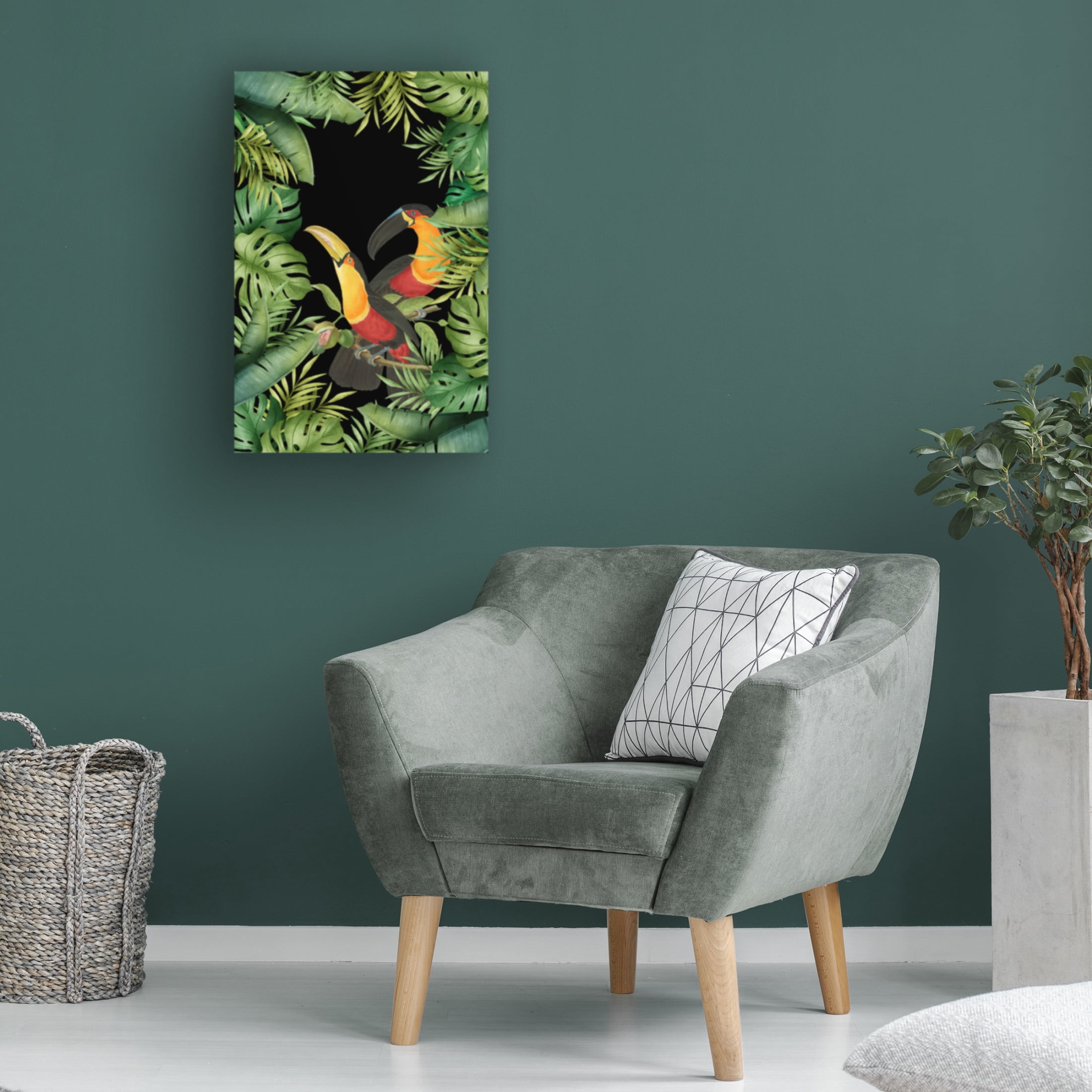Trademark Fine Art Andrea Haase  Jungle With Toucans Canvas Wall Art