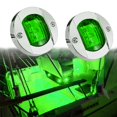 thumbnail image 1 of NBWDY 2Pcs LED Boat Light,Waterproof 12V 3in Green Round Navigation Interior for Boat Deck Transom Mount Courtesy, 1 of 4