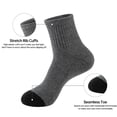 thumbnail image 5 of Lanola Mens 100% Cotton Cushioned Ankel Socks, Athletic Performance Running Moisture Wicking Breathable Quarter Socks，5-Pack（Grey）, 5 of 7