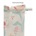 thumbnail image 5 of Boho Floral Botanical Linen Curtain Valance for Bedroom/Bathroom/Kitchen/Office/Living/Dining Room Window,Abstract Modern Minimalist Beige Rod Pocket Topper Decorative Cafe Drapes Panel 60"x18", 5 of 6