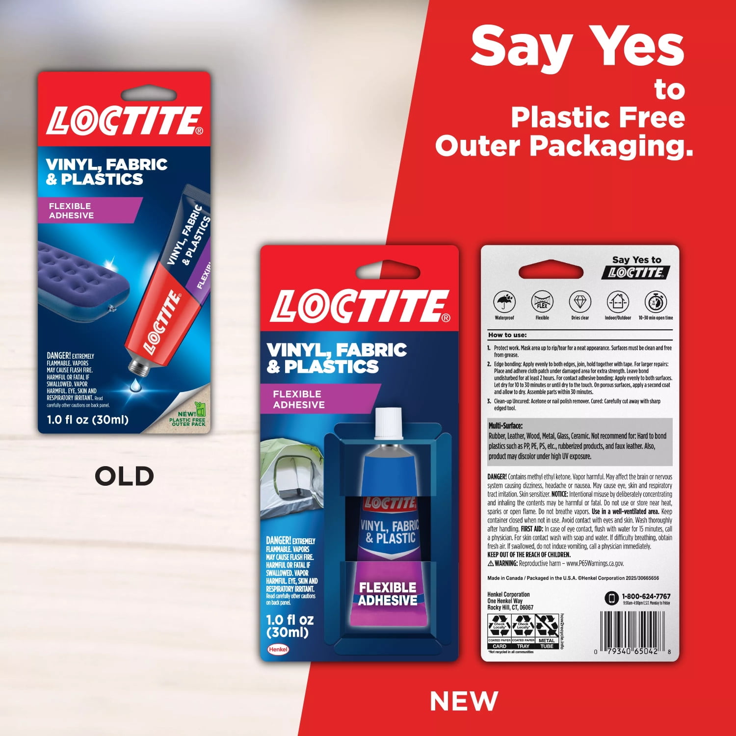 (6 pack) Loctite Vinyl Fabric & Plastic Repair Flexible Adhesive, Pack of 1, Clear 1 fl oz Tube