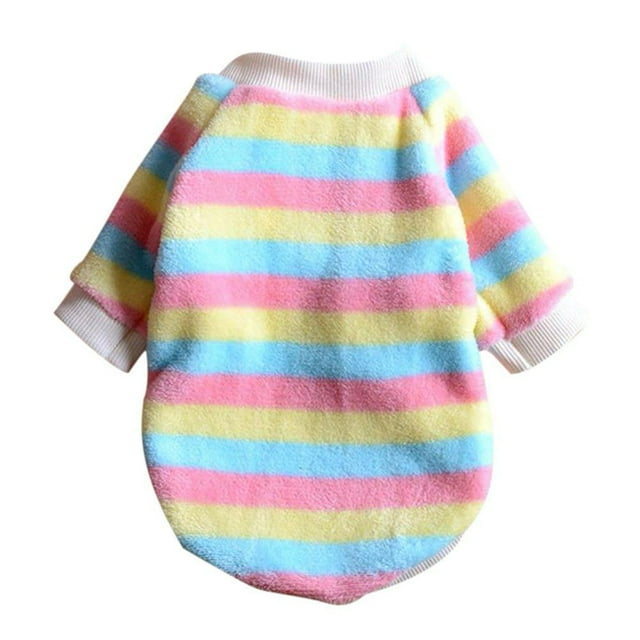 Fleece Hoodies Jacket Coat Winter Dot Striped Soft Sweatshirt For Chihuahua Small Dogs