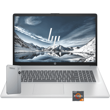 HP 17.3" Business Student Laptop, AMD Ryzen 5 7430U, Wi-Fi 6, 8 GB RAM, 256GB SSD, Win 11 Home, Natural Silver, w/Accessory