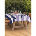thumbnail image 3 of Outdoor Table Cloth with Umbrella Hole and Zipper, Anchor Purple Waterproof Rectangle Tablecloth 60"x102", Modern Navy Blue White Striped Nautical Washable Table Cover for Outside Party Patio Picnic, 3 of 8