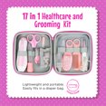 thumbnail image 2 of KAILEXBABY 18-in-1 Baby Health Care and Grooming Kit with Electric Nail Trimmer Set, Thermometer, Medicine Dispenser, Baby Comb, Brush, Nail Clippers - Pink Female, 2 of 10