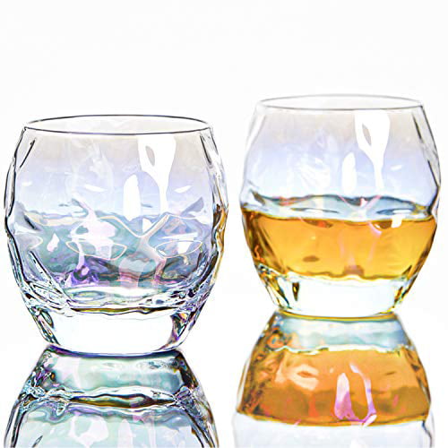 Crystal Glass Rocks Set of 6 Whiskey Tumblers 11oz Cognac Vodka Bohemian Crystal 