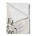 thumbnail image 2 of Be Happy Soft Flannel Fleece Blanket, Drink Coffee and Be Happy Words with Grunge Effect on Pastel Backdrop, Cozy Plush for Indoor and Outdoor Use, 50" x 70", Dark Taupe and Eggshell, by Ambesonne, 2 of 5