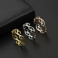 thumbnail image 3 of EOEMY Stainless Steel Filigree Rings Ethnic Mandala Leaf Ring Fashion Jewelry, 3 of 8