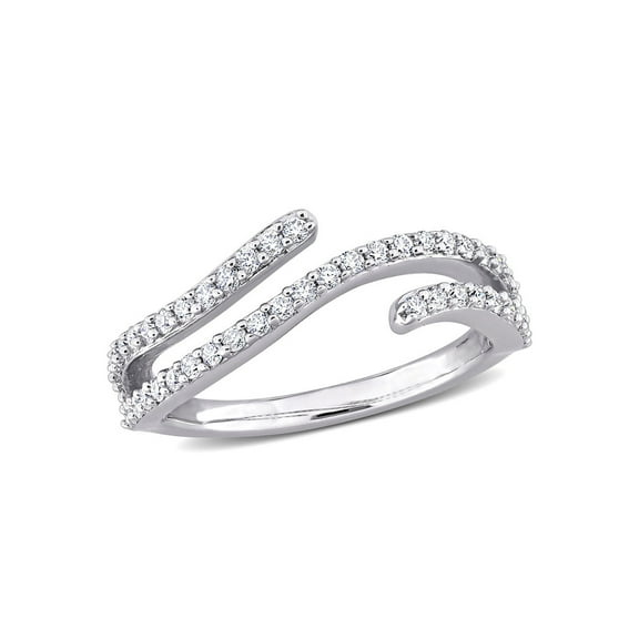 1/2 Carat (Ctw) Lab-Created Moissanite Curved Ring in Sterling Silver for Women