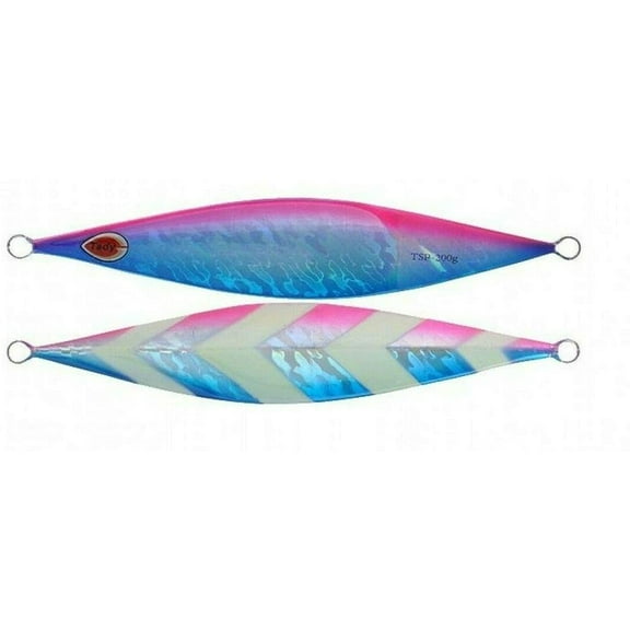 Tady Lures Slow Pitch Jigs Flutter Fall Saltwater Jigging (Blue Pink, 150g)