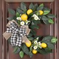 thumbnail image 2 of OUSITAID Flower Garland Floral Wreath Little Daisy Spring Summer Front Door Decor Simulation 35*40Cm With Artificial Lemons, 2 of 15