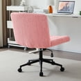 thumbnail image 6 of Furniliving Desk Chairs Swivel Armless Home Office Desk Chairs Mid Back Office Chairs Teddy Velvet, Pink, 6 of 9