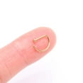 thumbnail image 3 of Implant Grade Titanium Golden D-Shaped Flat Circle Top Nose Hoop, 3 of 5