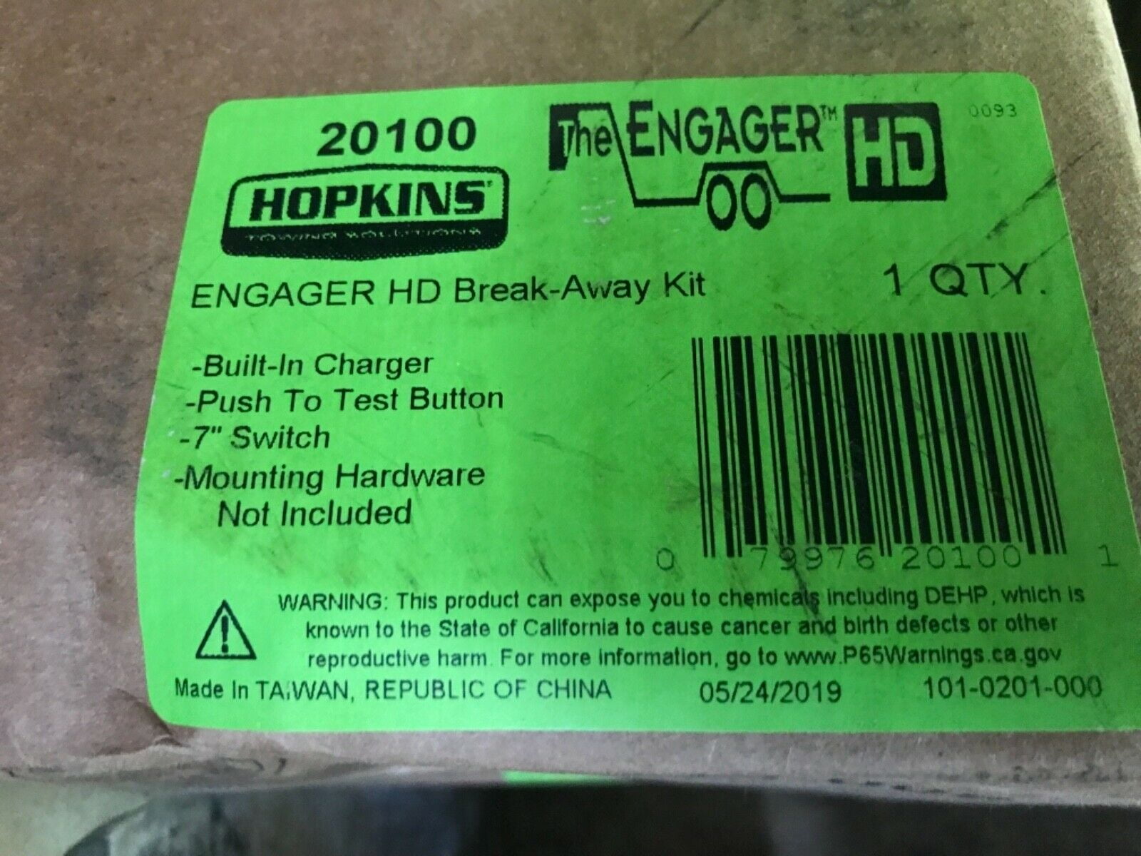 NEW 20100 GENUINE Hopkins The Engager LED TRAILER BREAKAWAY KIT