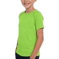 thumbnail image 4 of ZACPNCV Girls Athletic Shirts Short Sleeve Quick Dry Yoga T-Shirt Crewneck Solid Color Active Athletic Performance Tee Tops Sports Activewear Green 3-4 Years, 4 of 9