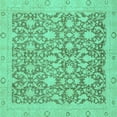 thumbnail image 1 of Ahgly Company Indoor Square Oriental Turquoise Blue Traditional Area Rugs, 5' Square, 1 of 4