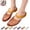 Brown, variant on Jelly Sandals for Women Summer Ballet Mesh Flats Shoes Dress Slip on Wide Closed Toe Mary Jane Mules Beach Walking Sandals (Black)