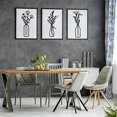thumbnail image 5 of 3 Pieces Metal Vase Flowers Wall Arts Minimalist Plant Wall Decor, Metal Wall Art Black Flower Natural Wall Decors, 5 of 5