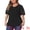 Black, variant on Women's Plus Tops V Neck Swiss Dots Puff Sleeve Casual Blouse Shirt 4X Red