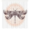 thumbnail image 2 of Ambesonne Ethnic Shower Curtain, Dragonfly Mandala, 69"Wx75"L, Eggplant Pale Rose, 2 of 4