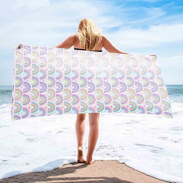 100+ Optional Beach Towels Clearance, Oversized, Sandless, Quick Drying, Absorbent, Lightweight, Colorful Creative Prints Bath Towels, Idea Gift for Adults Kids Boys Girls,55x27"(140x70cm)