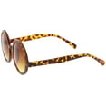 thumbnail image 3 of Classic Retro Horn Rimmed Neutral-Colored Lens Round Sunglasses 52mm (Tortoise / Amber), 3 of 4