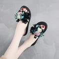 thumbnail image 4 of ZTTD Women's Bohemian Flower Wedges Slippers Summer Sandals Non-slip Beach Shoes Women's Slipper A, 4 of 5