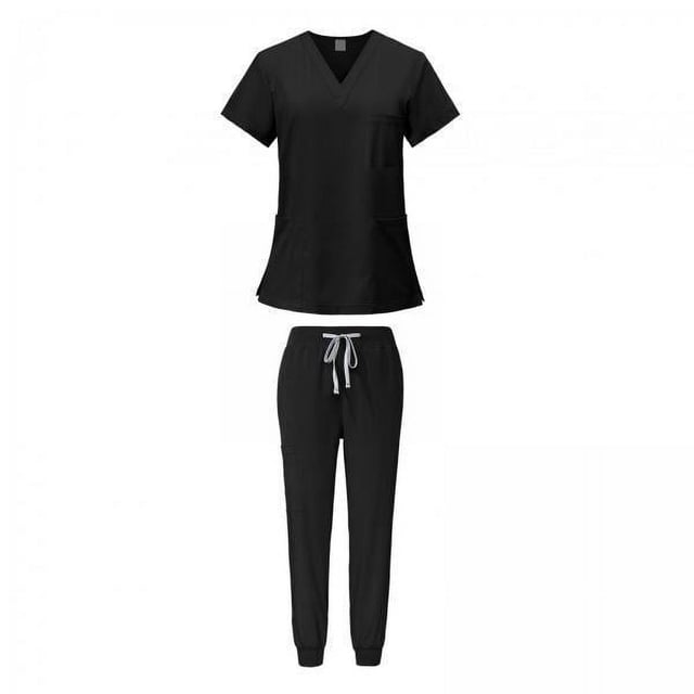 2x Conjunto De Uniforme Médico Femenino, Ropa De Trabajo De Enfermera Lavable A Máquina Para Salón De Belleza