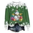 thumbnail image 6 of Towmus Ugly Christmas Sweatshirts for Women Light Up Shiny Snowman Print Long Sleeve Pullover Fall Xmas Crewneck Sweatshirts, 6 of 7