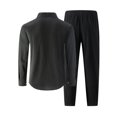 thumbnail image 4 of Elvqul Men's Long Sleeve Shirt and Pants Set with Button Detail & Drawstring Closure, Linen-Blend, 4 of 5