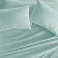 thumbnail image 5 of King, Aqua Solid Microfiber 6 Piece Bed Sheet Set, by Noble Linens, 5 of 11