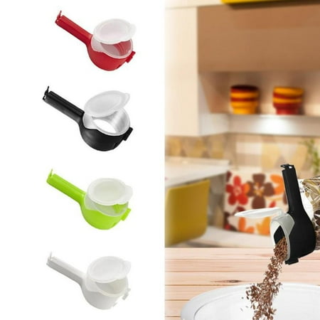 

LNKOO 2 PCS Reusable Seal Pour Food Storage Bag Clip Food Preservation Moisture Sealing Clamp Kitchen Snack Bag/Sealing Clip with Pouring Spout for Seeds Nuts Oats Coffee Food Sealing Clip
