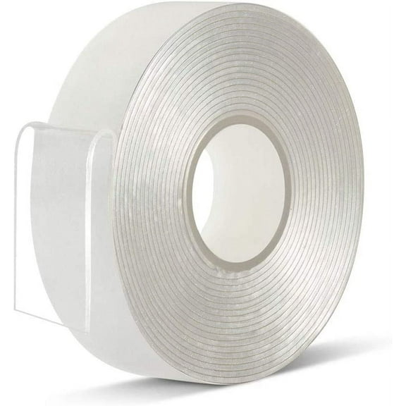 Double Sided Tape Heavy Duty - 3/4 in 10 Ft No Residue Clear Removable Strong 2 Sided Acrylic Adhesive Sticky Tape for Craft Wall Mounting(Pack of 1 Roll)