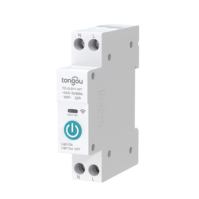 Tuya Wifi Intelligent Circuit Breaker Télécommande Sans Fil Interrupteur de Rail DIN Application Mobile Télécommande Vue Appareils de Maison Intelligente Minuterie Boucle de Compte à Rebours Mode Minuterie Compatible avec Alexa