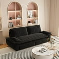 thumbnail image 2 of [Luckynote]73.2" Queen Pull Out Sofa Bed,3-in-1 Convertible Sleeper Sofa,Multi-Functional Velvet Loveseat Bed,Black, 2 of 10