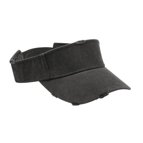 Adams Headwear DV101 | DRIFTER- Pigment Dyed, Garment Washed, Cotton Twill Distressed Visor with Self-Fabric Hook and Loop Closure