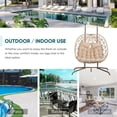 thumbnail image 7 of Omniberg Double Egg Swing Chair with Stand, Oversized 2-Person Outdoor Indoor Hanging Hammock Swing Chairs with Removable Fluffy Cushions, Porch Swing Loveseat for Balcony Indoor Yard, Beige/Beige, 7 of 7