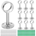 thumbnail image 1 of GHSDFBB 10 Pcs Support de Tringle à Rideau de Plafond 1 1/4 Pouce Supports de Tringle de Placard en Acier Inoxydable Supports de Tringle de Douche en Métal, 1 of 7