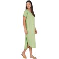 thumbnail image 4 of Stylore Women's Nightshirt Short Sleeve Nightgown V-Neck Sleepwear Green 3XL, 4 of 6