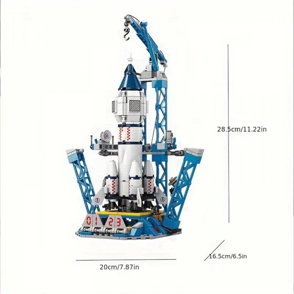 Space Rocket & Shuttle Building Block Set ABS Plastic Space‑Launch‑Site Construction Bricks DIY Educational Model Toy for Kids STEM Creative Play