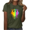 thumbnail image 2 of Xuyuer Easter Tshirt Women Tie Dye Happy Easter Tie Dye Shirts Funny Bunny T-Shirt Rabbit Graphic Short Sleeve Tee Tops Short Sleeved Round Neck Pullover Fashionable, 2 of 4